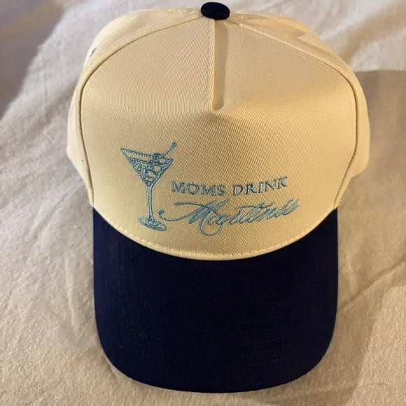 Kenz Kustomz Cream and Navy Cap “Moms Drink Martinis” - Picture 5 of 5